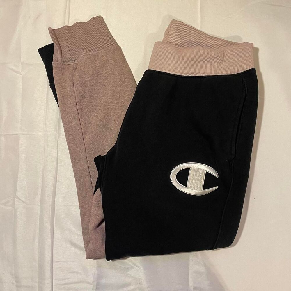 Vintage Champion Reverse-Weave Large Sweatpants dark pink/black